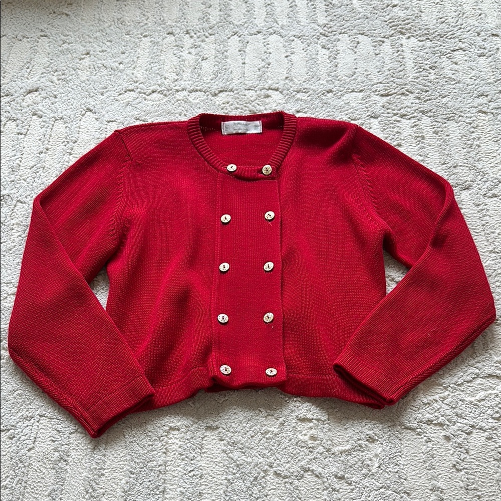 Vintage St. Michael Red double breasted sweater cardigan size md / 38 EUR